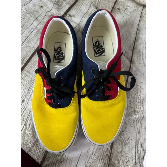 Vans Authentic OTW Color Block Suede Blue Yellow Red Shoes, Sz M’s 7.5/ W's 9 - Picture 2 of 7